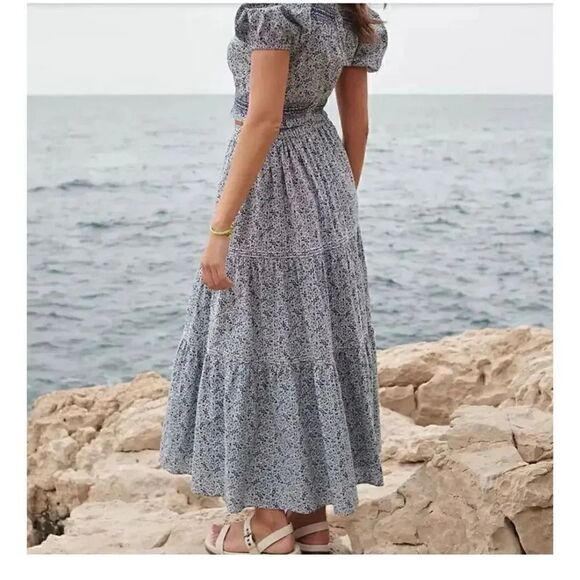 Madewell Women's Button-Front Tiered Maxi Florentine Floral Bohemian XS #1863 - Picture 1 of 16